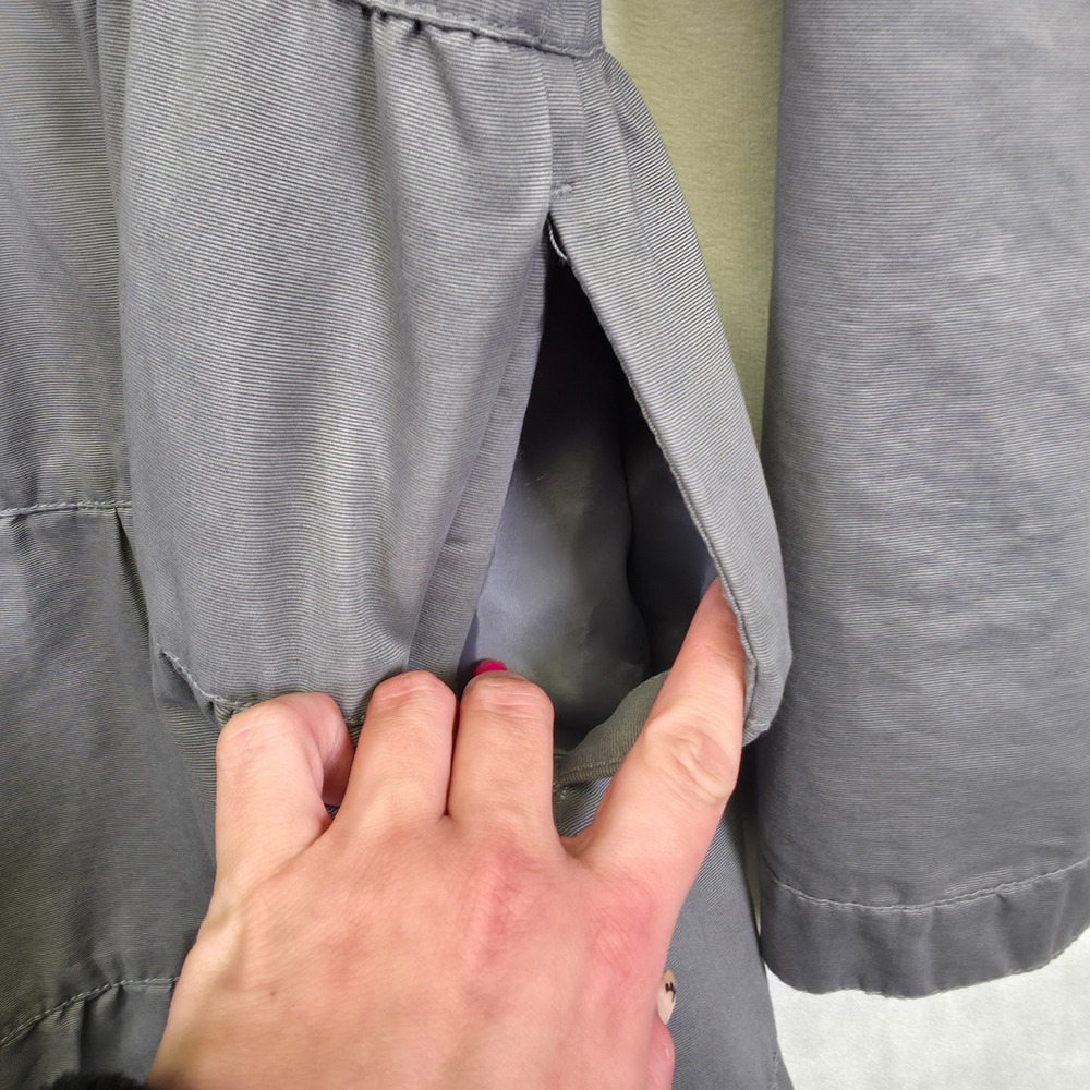 Xhilaration Coat Women XL Gray Peter Pan Tier Minimalist Classic Longline Jacket - Picture 16 of 16